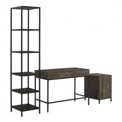 Jacobsen 61 in. Rectangular Brown Ash Writing Desk with File Cabinet and Etagere by CROSLEY FURNITURE -Deals CROSLEY FURNITURE Store brown ash crosley furniture writing desks kf13100br 1f 1000