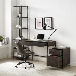 Jacobsen 61 in. Rectangular Brown Ash Writing Desk with File Cabinet and Etagere by CROSLEY FURNITURE -Deals CROSLEY FURNITURE Store brown ash crosley furniture writing desks kf13100br 77 1000