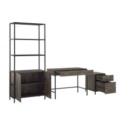 Jacobsen 77 in. Rectangular Brown Ash Writing Desk with File Cabinet and Large Etagere by CROSLEY FURNITURE -Deals CROSLEY FURNITURE Store brown ash crosley furniture writing desks kf13101br 4f 1000