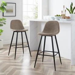 Weston 39 in. Brown Standard Height Metal Frame Bar Height Stool (Set of 2) by CROSLEY FURNITURE -Deals CROSLEY FURNITURE Store brown crosley furniture bar stools cf501629 br 31 1000
