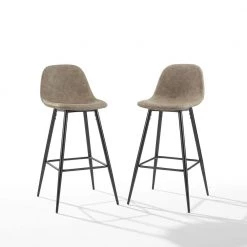 Weston 39 in. Brown Standard Height Metal Frame Bar Height Stool (Set of 2) by CROSLEY FURNITURE -Deals CROSLEY FURNITURE Store brown crosley furniture bar stools cf501629 br c3 1000