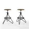 Kalen 29 in. Brown Backless Steel Frame Adjustable Bar Stool with Wood Seat (Set of 2) by CROSLEY FURNITURE 1 Kalen 29 in. Brown Backless Steel Frame Adjustable Bar Stool with Wood Seat (Set of 2) by CROSLEY FURNITURE -Deals CROSLEY FURNITURE Store brown crosley furniture bar stools kf13110br 64 1000