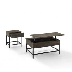 Jacobsen 2-Piece 36 in. Brown Ash/Black Medium Rectangle Wood Coffee Table Set with Lift Top by CROSLEY FURNITURE -Deals CROSLEY FURNITURE Store brown crosley furniture coffee tables kf13057br c3 1000