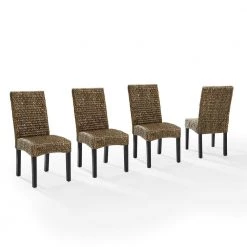 Edgewater Brown Seagrass Dining Chair (Set of 4) by CROSLEY FURNITURE -Deals CROSLEY FURNITURE Store brown crosley furniture dining chairs kf20029sg 1f 1000