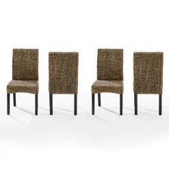 Edgewater Brown Seagrass Dining Chair (Set of 4) by CROSLEY FURNITURE -Deals CROSLEY FURNITURE Store brown crosley furniture dining chairs kf20029sg 4f 1000