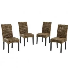 Edgewater Brown Seagrass Dining Chair (Set of 4) by CROSLEY FURNITURE