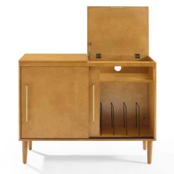 Everett Acorn Media Console by CROSLEY FURNITURE -Deals CROSLEY FURNITURE Store brown crosley furniture media storage cf1103 ac 1f 1000