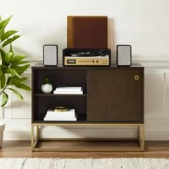 Byron Brown Media Console by CROSLEY FURNITURE -Deals CROSLEY FURNITURE Store brown crosley furniture media storage cf1142br gl 31 1000