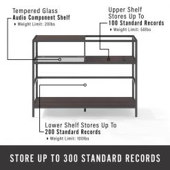 Provo Brown Record Storage Console by CROSLEY FURNITURE -Deals CROSLEY FURNITURE Store brown crosley furniture media storage cf1143mb br 1f 1000