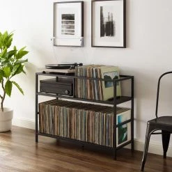 Provo Brown Record Storage Console by CROSLEY FURNITURE -Deals CROSLEY FURNITURE Store brown crosley furniture media storage cf1143mb br e1 1000