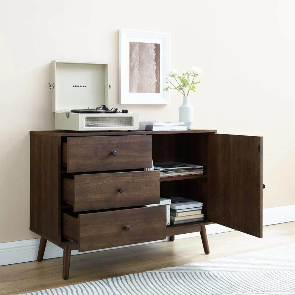 Lucas Brown Media Console by CROSLEY FURNITURE 9 Lucas Brown Media Console by CROSLEY FURNITURE - Image 7