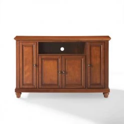 Cambridge 48 in. Cherry Wood TV Stand Fits TVs Up to 50 in. with Storage Doors by CROSLEY FURNITURE
