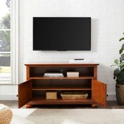 Alexandria 42 in. Cherry Wood TV Stand Fits TVs Up to 44 in. with Storage Doors by CROSLEY FURNITURE -Deals CROSLEY FURNITURE Store cherry crosley furniture tv stands kf10003ach 77 1000