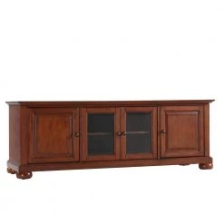 Alexandria 60 in. Cherry Wood TV Stand Fits TVs Up to 60 in. with Storage Doors by CROSLEY FURNITURE