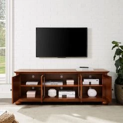 Alexandria 60 in. Cherry Wood TV Stand Fits TVs Up to 60 in. with Storage Doors by CROSLEY FURNITURE -Deals CROSLEY FURNITURE Store cherry crosley furniture tv stands kf10005ach 77 1000