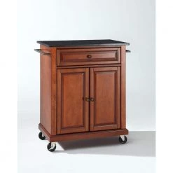 Rolling Cherry Kitchen Cart with Black Granite Top by CROSLEY FURNITURE -Deals CROSLEY FURNITURE Store cherry with black granite top crosley furniture kitchen carts kf30024ech 1d 1000