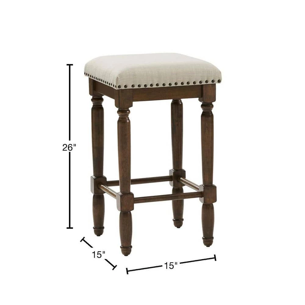 Aldrich 26 in. Dark Brown Backless Wood Frame Counter Height Bar Stool (2-Piece) by CROSLEY FURNITURE 5 Aldrich 26 in. Dark Brown Backless Wood Frame Counter Height Bar Stool (2-Piece) by CROSLEY FURNITURE - Image 3