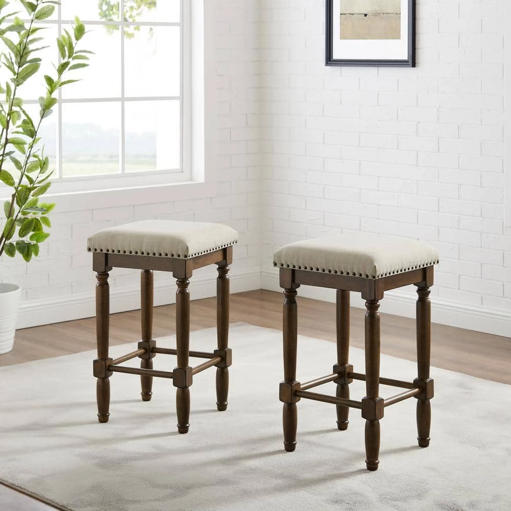 Aldrich 26 in. Dark Brown Backless Wood Frame Counter Height Bar Stool (2-Piece) by CROSLEY FURNITURE 3 Aldrich 26 in. Dark Brown Backless Wood Frame Counter Height Bar Stool (2-Piece) by CROSLEY FURNITURE