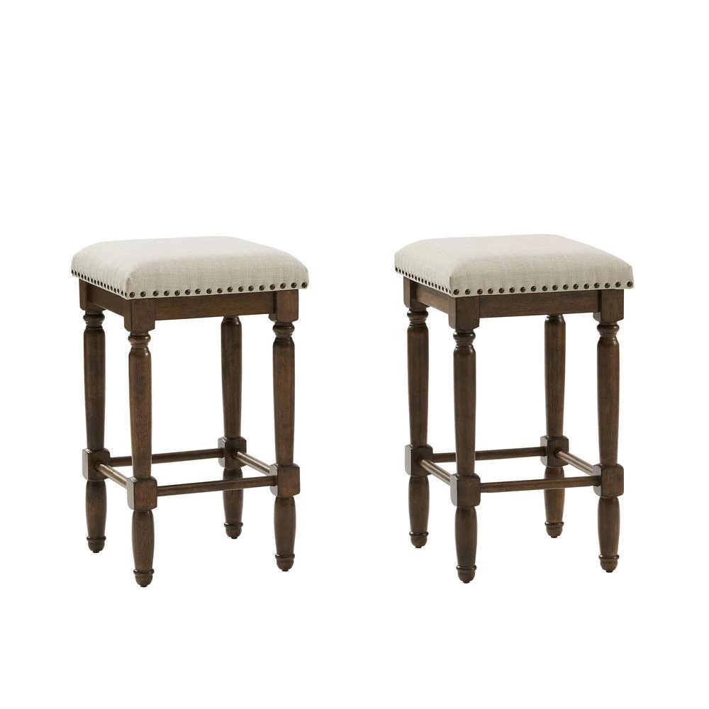 Aldrich 26 in. Dark Brown Backless Wood Frame Counter Height Bar Stool (2-Piece) by CROSLEY FURNITURE 4 Aldrich 26 in. Dark Brown Backless Wood Frame Counter Height Bar Stool (2-Piece) by CROSLEY FURNITURE - Image 2