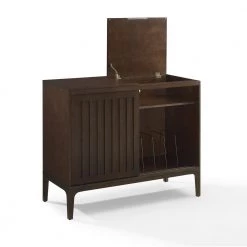 Asher Dark Brown Record Storage Media Console by CROSLEY FURNITURE -Deals CROSLEY FURNITURE Store dark brown crosley furniture media storage cf1140 br 1f 1000