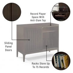 Asher Dark Brown Record Storage Media Console by CROSLEY FURNITURE -Deals CROSLEY FURNITURE Store dark brown crosley furniture media storage cf1140 br fa 1000