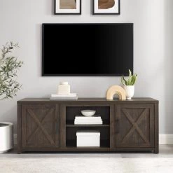 Gordon 58 in. Dark Walnut TV Stand Fits TV's up to 65 in. with Cable Management by CROSLEY FURNITURE -Deals CROSLEY FURNITURE Store dark walnut crosley furniture tv stands cf101358 dw 31 1000