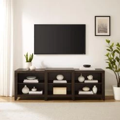 Ronin 69 in. Dark Walnut TV Stand Fits TV's up to 75 in. with Cable Management by CROSLEY FURNITURE -Deals CROSLEY FURNITURE Store dark walnut crosley furniture tv stands cf101569 dw 31 1000