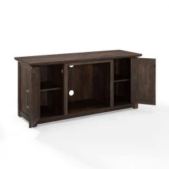 Camden Whitewash 48 in. Low Profile TV Stand with Fireplace Fits 50 in. TV with Cable Management by CROSLEY FURNITURE -Deals CROSLEY FURNITURE Store dark walnut crosley furniture tv stands kf100548dw 1f 1000