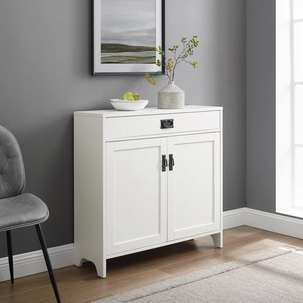 Fremont Distressed White Accent Cabinet by CROSLEY FURNITURE 3 Fremont Distressed White Accent Cabinet by CROSLEY FURNITURE - Image 2