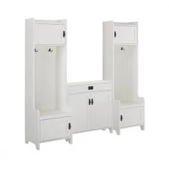 Fremont Distressed White Entryway Set (3-Piece) by CROSLEY FURNITURE