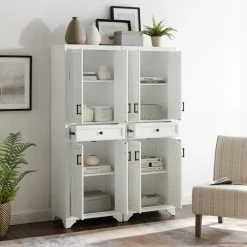 Tara Distressed White Pantry Set (2-Piece) by CROSLEY FURNITURE 15 Tara Distressed White Pantry Set (2-Piece) by CROSLEY FURNITURE -Deals CROSLEY FURNITURE Store distressed white crosley furniture pantry cabinets kf33005wh 76 1000