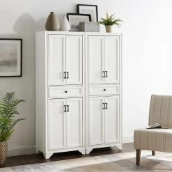 Tara Distressed White Pantry Set (2-Piece) by CROSLEY FURNITURE 14 Tara Distressed White Pantry Set (2-Piece) by CROSLEY FURNITURE -Deals CROSLEY FURNITURE Store distressed white crosley furniture pantry cabinets kf33005wh fa 1000