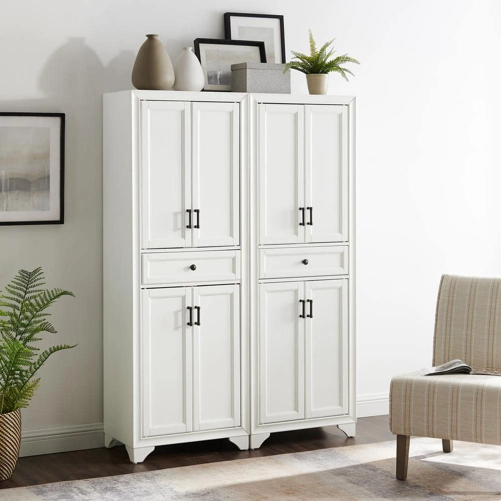 Tara Distressed White Pantry Set (2-Piece) by CROSLEY FURNITURE 8 Tara Distressed White Pantry Set (2-Piece) by CROSLEY FURNITURE - Image 6
