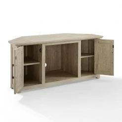Camden Frosted Oak 48 in. Corner TV Stand Fits 50 in TV Stand with Cable Management by CROSLEY FURNITURE -Deals CROSLEY FURNITURE Store frosted oak crosley furniture tv stands cf101248 fo 1f 1000