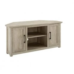 Camden Frosted Oak 48 in. Corner TV Stand Fits 50 in TV Stand with Cable Management by CROSLEY FURNITURE