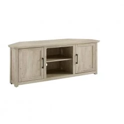 Camden Frosted Oak 58 in. Corner TV Stand Fits 60 in. TV with Cable Management by CROSLEY FURNITURE