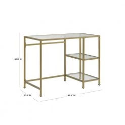 42 in. Rectangular Gold/Clear Writing Desk with Open Storage by CROSLEY FURNITURE -Deals CROSLEY FURNITURE Store gold clear crosley furniture writing desks cf6203 gl 40 1000