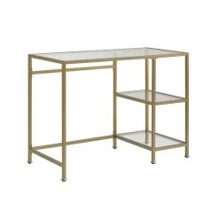 42 in. Rectangular Gold/Clear Writing Desk with Open Storage by CROSLEY FURNITURE -Deals CROSLEY FURNITURE Store gold clear crosley furniture writing desks cf6203 gl 44 1000