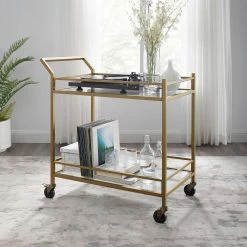 Aimee Gold Bar Cart by CROSLEY FURNITURE -Deals CROSLEY FURNITURE Store gold crosley furniture bar carts cf4007 gl 31 1000