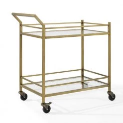 Aimee Gold Bar Cart by CROSLEY FURNITURE -Deals CROSLEY FURNITURE Store gold crosley furniture bar carts cf4007 gl 4f 1000