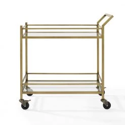 Aimee Gold Bar Cart by CROSLEY FURNITURE -Deals CROSLEY FURNITURE Store gold crosley furniture bar carts cf4007 gl c3 1000