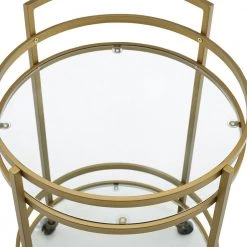 Bailey Gold Round Bar Cart by CROSLEY FURNITURE -Deals CROSLEY FURNITURE Store gold crosley furniture bar carts cf4009 gl 4f 1000