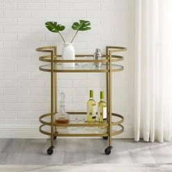 Bailey Gold Bar Cart by CROSLEY FURNITURE -Deals CROSLEY FURNITURE Store gold crosley furniture bar carts cf4010 gl 31 1000