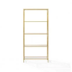 Helena 76 in. Wide Gold 4 Shelf Etagere Bookshelf by CROSLEY FURNITURE 11 Helena 76 in. Wide Gold 4 Shelf Etagere Bookshelf by CROSLEY FURNITURE -Deals CROSLEY FURNITURE Store gold crosley furniture bookcases bookshelves cf1410 gl c3 1000