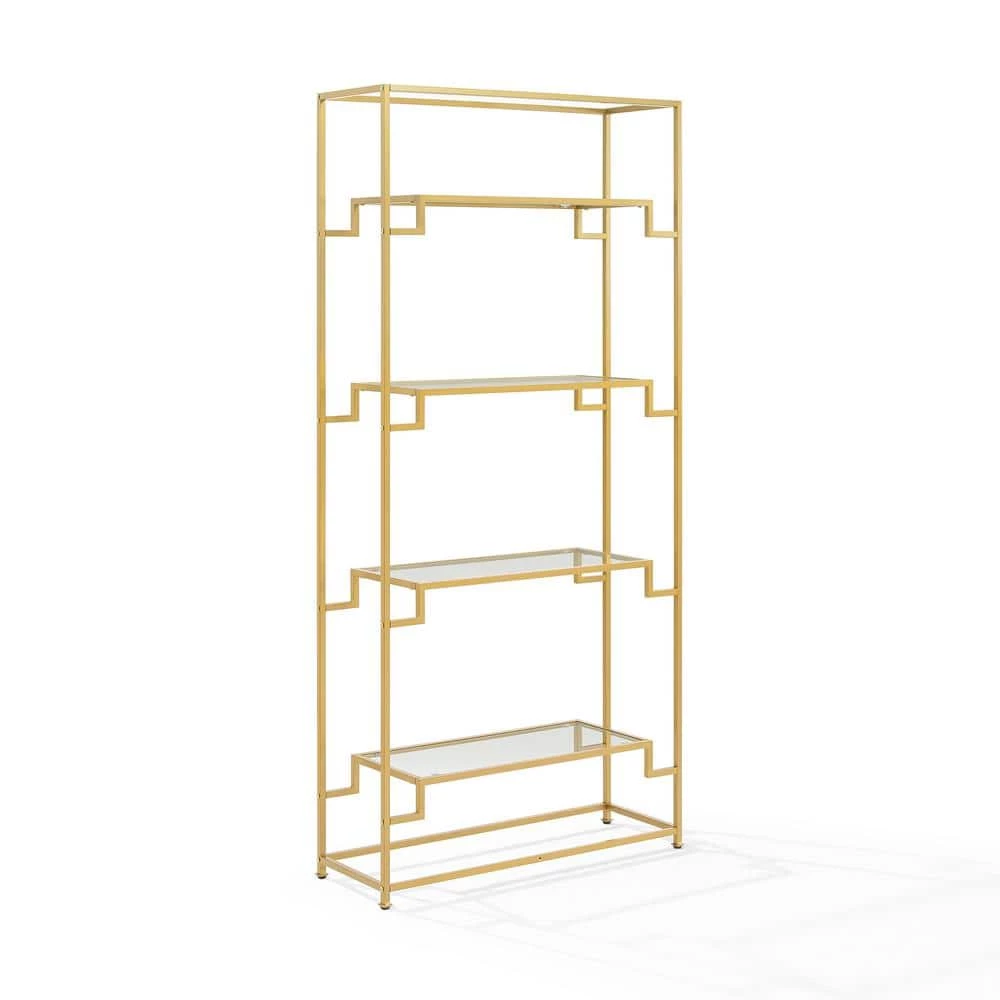 Celeste 35 in Wide Gold 4 Shelf Etagere Bookcase by CROSLEY FURNITURE 3 Celeste 35 in Wide Gold 4 Shelf Etagere Bookcase by CROSLEY FURNITURE