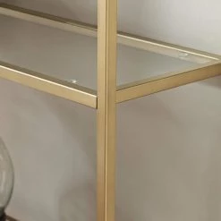 80 in. Gold/Clear Metal 4-shelf Etagere Bookcase with Open Back by CROSLEY FURNITURE -Deals CROSLEY FURNITURE Store gold crosley furniture bookcases bookshelves cf6101 gl 44 1000