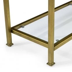 Aimee 43 in. Gold Standard Rectangle Glass Console Table with Storage by CROSLEY FURNITURE -Deals CROSLEY FURNITURE Store gold crosley furniture console tables cf1307 gl 1f 1000