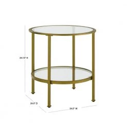 Aimee Gold Glass Side Table by CROSLEY FURNITURE -Deals CROSLEY FURNITURE Store gold crosley furniture end side tables cf1309 gl 40 1000