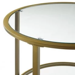 Aimee Gold Glass Side Table by CROSLEY FURNITURE -Deals CROSLEY FURNITURE Store gold crosley furniture end side tables cf1309 gl 4f 1000
