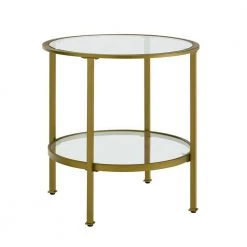 Aimee Gold Glass Side Table by CROSLEY FURNITURE